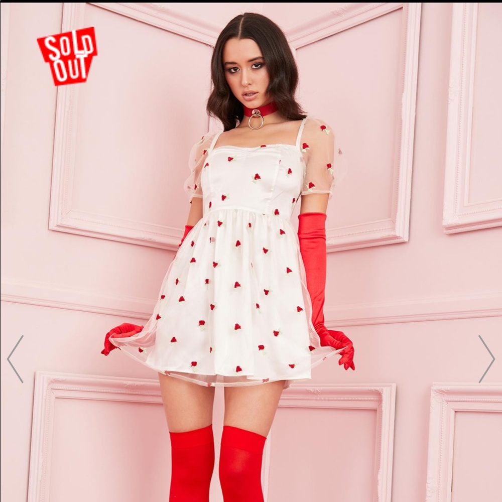 Dolls Kill Sugar Thrillz babydoll white dress